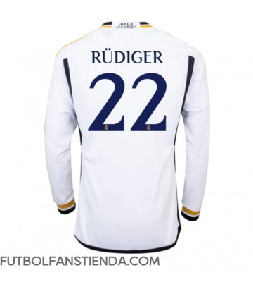 Real Madrid Antonio Rudiger #22 Primera Equipación 2023-24 Manga Larga